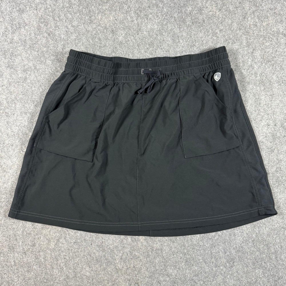 KUHL Skort Womens Large Black Hiking Outdoor Activewear Elastic Waist Drawstring